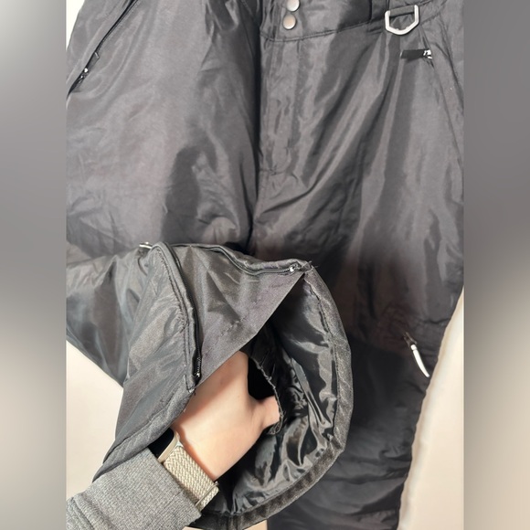 ARCTIC QUEST Insulated Black Snow Ski Pants Snap Button Waist Size Large - Picture 5 of 9